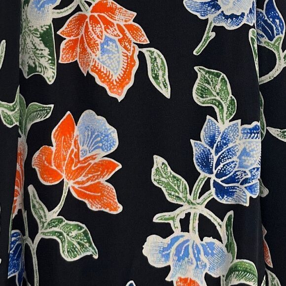 Joie High Neck Ruffled A Line Blouse Tank Blue and Orange Size Small - Picture 5 of 5